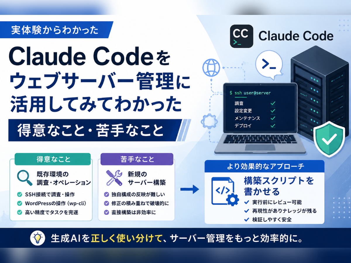 Claude Code をウェブサーバー管理に活用してみてわかった – 得意なこと・苦手なこと