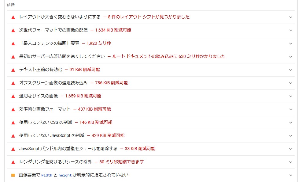 ページスピードインサイト 改善方法