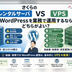 さくらのレンタルサーバ vs さくらの VPS ── WordPress を業務で運用するならどちらがよい？